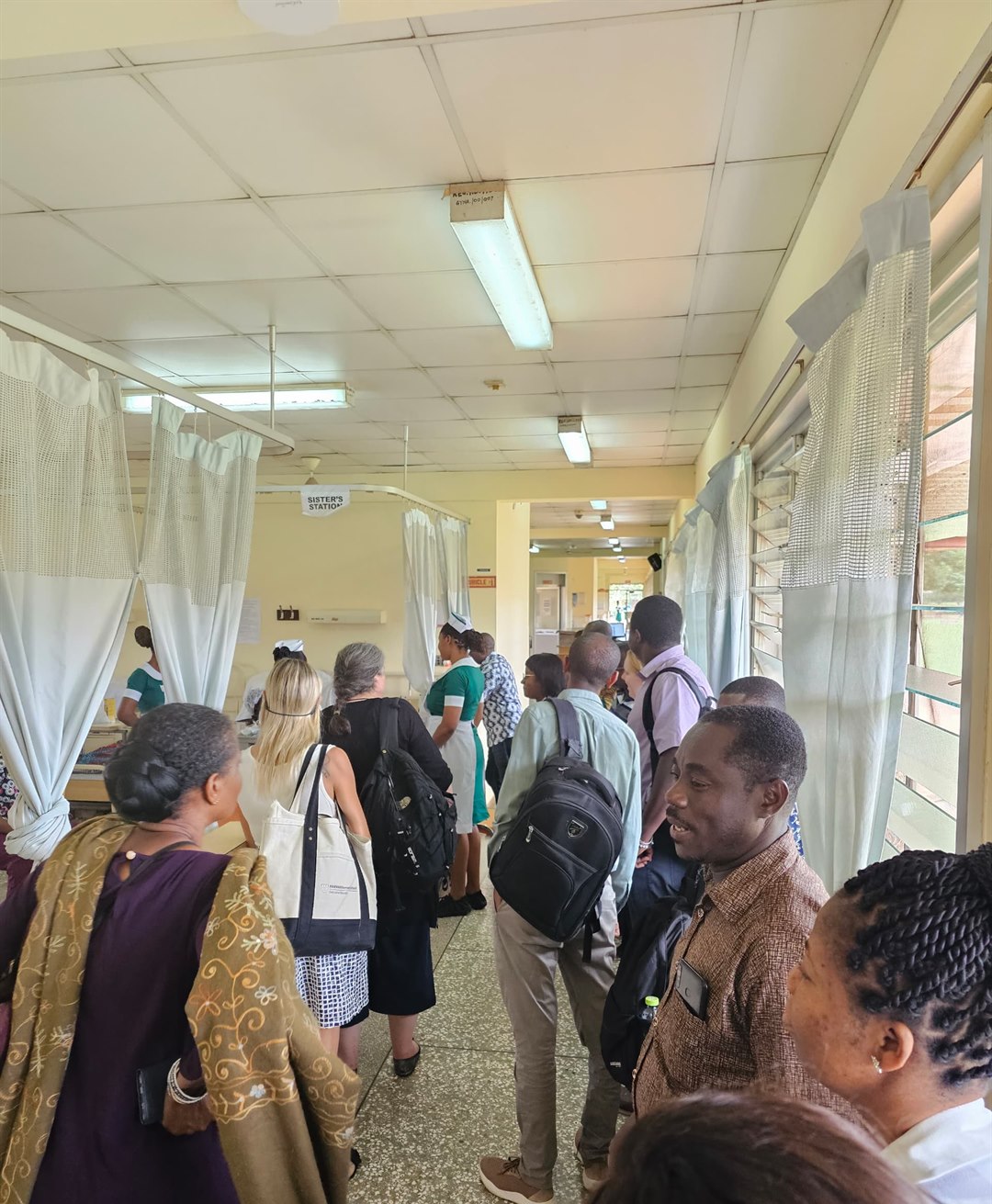 MEBCI implementing partners meeting clinical staff at Sunyani Regional Hospital