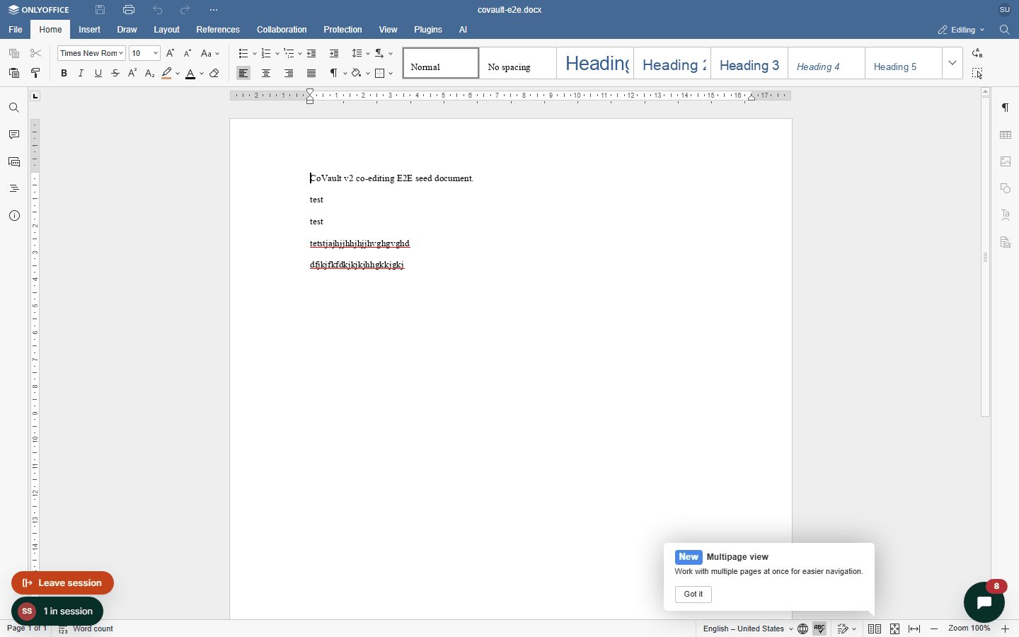 A document open in the online editor, with a rail showing who else is in the session