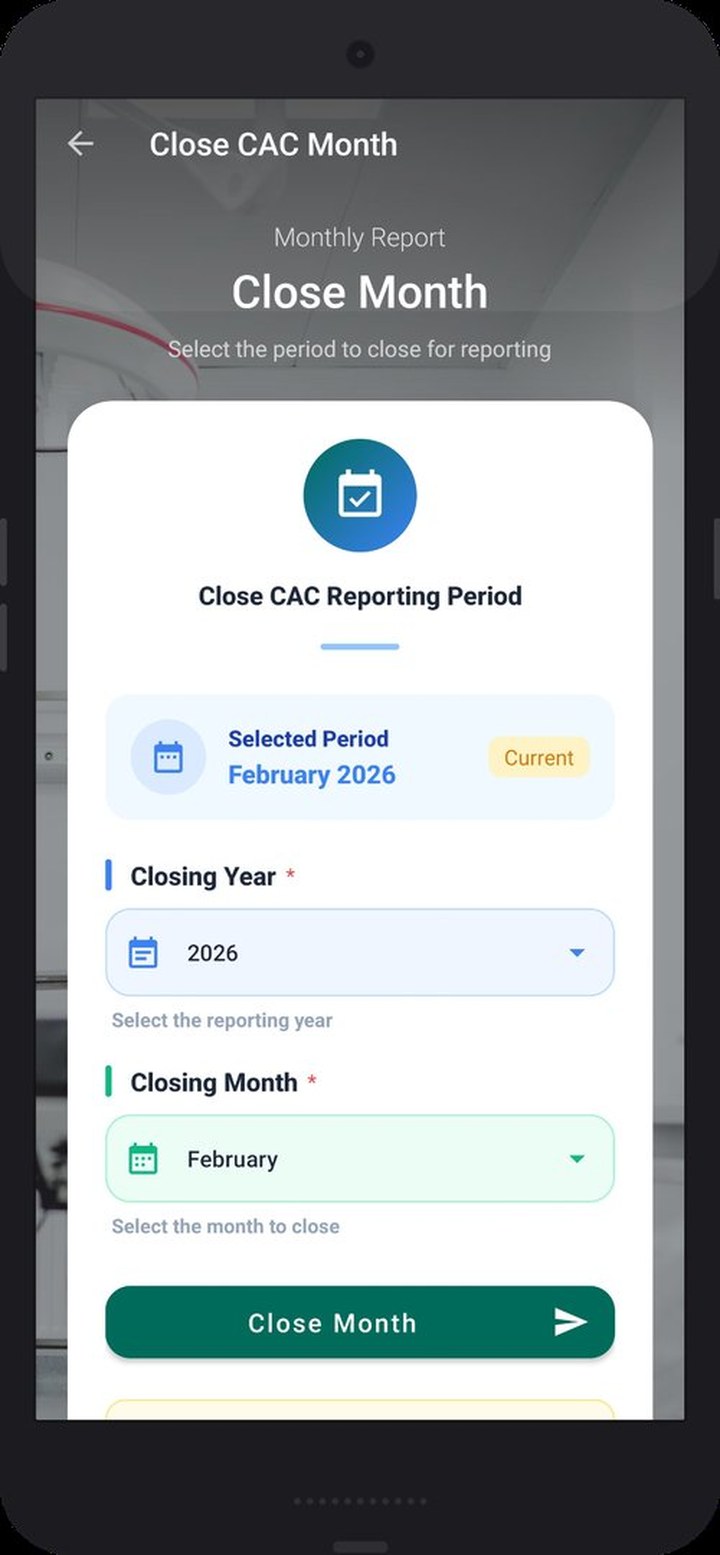 Close CAC reporting month